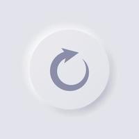 icono de flecha circular, diseño de interfaz de usuario suave de neumorfismo blanco para diseño web, interfaz de usuario de aplicación y más, botón, vector. vector