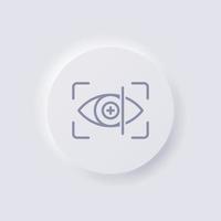 Eye scanner icon, White Neumorphism soft UI Design for Web design, Application UI and more, Button, Vector. vector