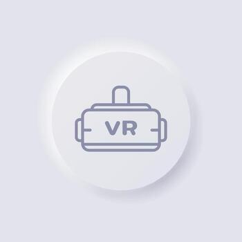 vr glasses icon, White Neumorphism soft UI Design for Web design, Application UI and more, Button, Vector. vector
