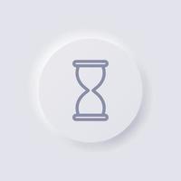 Hourglass Icon, White Neumorphism soft UI Design for Web design, Application UI and more, Button, Vector. vector