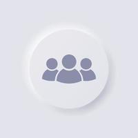 Group of people Icon, White Neumorphism soft UI Design for Web design, Application UI and more, Button, Vector. vector