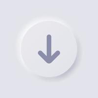 Download button icon, White Neumorphism soft UI Design for Web design, Application UI and more, Button, Vector. vector