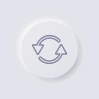 Circular rotation arrow icon, White Neumorphism soft UI Design for Web design, Application UI and more, Button, Vector. vector