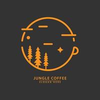 Round lines form a coffee cup natural cafe logo icon vector