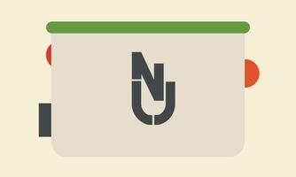 Alphabet letters Initials Monogram logo NU, UN, N and U vector
