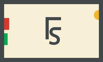 alfabeto letras iniciales monograma logo fs, sf, f y s vector