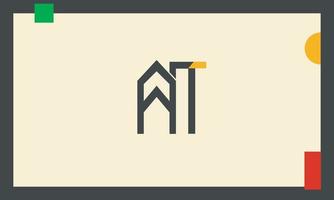 Alphabet letters Initials Monogram logo AT, TA, A and T vector