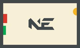 Alphabet letters Initials Monogram logo NE, EN, N and E vector