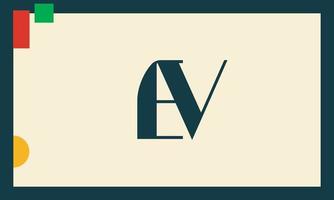 Alphabet letters Initials Monogram logo EV, VE, E and V vector