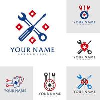 Set of Mechanic Poker logo vector template, Creative Poker logo design concepts