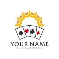 Sun Poker logo vector template, Creative Poker logo design concepts