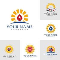 Set of Sun Poker logo vector template, Creative Poker logo design concepts