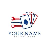 plantilla de vector de logotipo de póquer mecánico, conceptos de diseño de logotipo de póquer creativo