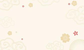 Chinese new year background template Illustrations with cream background and chinese pattern vector