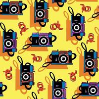 Seamless pattern in the style of y2k Creative. Print in the style of the 90s or 2000s. Retro camera. vector