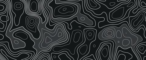 Luxury geometric cut paper black background with silver elements, topography map concept. Material design concept. vector