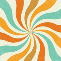 Retro sun burst vintage background. Swirl wallpaper with grunge. Spiral rays circus illustration for banner, poster, frame and backdrop. Vector twisted design