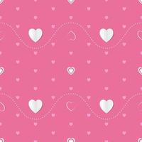 Patrón sin fisuras con forma de corazón de colores sobre fondo rosa.Ilustración de vector. vector