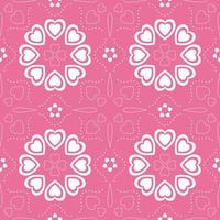 Seamless pattern with colorful heart shape on pink background.Vector illustration. vector