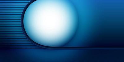 Abstract geometric white and blue color background with geometric round shape, futuristic light. Vector illustration.