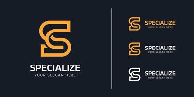 Modern Letter SC logo. Monoline logo vector