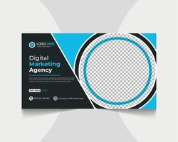 Creative business agency digital marketing web banner youtube thumbnail template vector