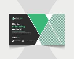 Creative business agency digital marketing web banner youtube thumbnail template vector