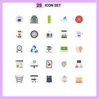 Modern Set of 25 Flat Colors and symbols such as multimedia media education error water Editable Vector Design Elements