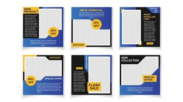 Set of Editable minimal square banner template. Suitable for social media post and web internet ads. Vector illustration with photo college