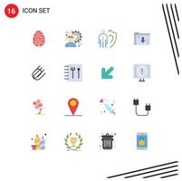 Universal Icon Symbols Group of 16 Modern Flat Colors of server data labour protection man Editable Pack of Creative Vector Design Elements