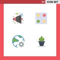 conjunto de pictogramas de 4 iconos planos simples de elementos de diseño vectorial editables sin red electro connect home vector