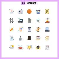 Pack of 25 Modern Flat Colors Signs and Symbols for Web Print Media such as arrow sound ball music online Editable Vector Design Elements