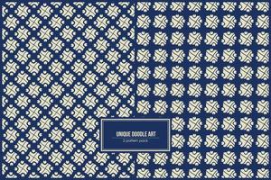 unique doodle art pattern with dark blue background vector