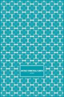 abstract symmetrical flowers pattern with turquoise color dominant vector