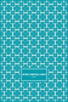 abstract symmetrical flowers pattern with turquoise color dominant vector