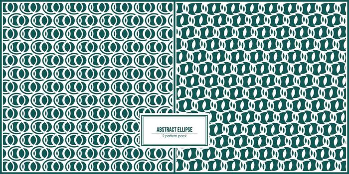 two pattern pack of unique of abstract ellipse shape vector