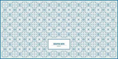 beautiful batik pattern with lovely light blue dominant color vector