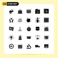 25 iconos creativos signos y símbolos modernos de pantalla de carpeta de plataforma de búsqueda holográfica elementos de diseño vectorial editables vector