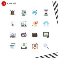 Modern Set of 16 Flat Colors and symbols such as temperature phone arrows file contact Editable Pack of Creative Vector Design Elements