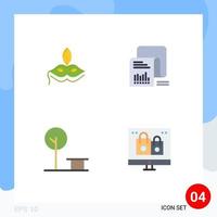 4 paquete de iconos planos de interfaz de usuario de signos y símbolos modernos de documentos de mardigras de la ciudad máscara elementos de diseño vectorial editables del parque vector