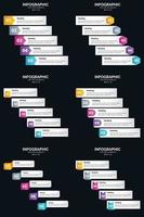 Vector 6 Infographics Pack Presentation slide template 5 Steps cycle diagrams and timelines