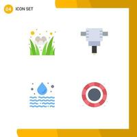 Pack of 4 creative Flat Icons of egg color wheel festival leak process Editable Vector Design Elements