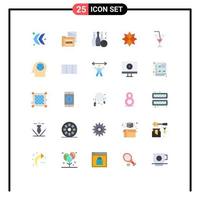 Set of 25 Modern UI Icons Symbols Signs for drink winter bowling holiday play Editable Vector Design Elements