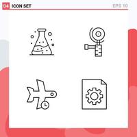 Line Pack of 4 Universal Symbols of pollution transport construction delay control Editable Vector Design Elements