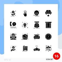 16 iconos creativos signos y símbolos modernos del cliente ok cordero hecho verificado elementos de diseño vectorial editables vector