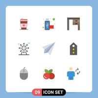 Set of 9 Modern UI Icons Symbols Signs for contact us communication desk park city Editable Vector Design Elements