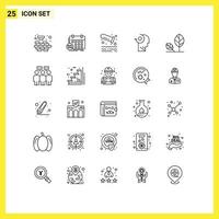 Line Pack of 25 Universal Symbols of earth your event mind tube Editable Vector Design Elements