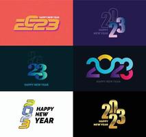 Big Set of 2023 Happy New Year logo text design 2023 number design template vector