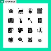 16 Creative Icons Modern Signs and Symbols of learn book gold server database Editable Vector Design Elements