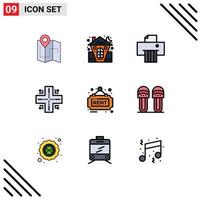 Stock Vector Icon Pack of 9 Line Signs and Symbols for real technology holiday location shredder Editable Vector Design Elements